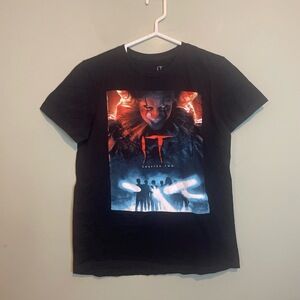 Mens IT Chapter Two Pennywise Horror Movie Halloween Graphic T-Shirt Black Small